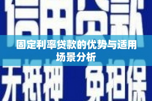 咸丰固定利率贷款的优势与适用场景分析