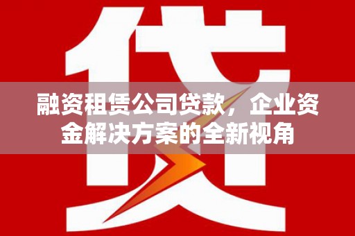 咸丰融资租赁公司贷款，企业资金解决方案的全新视角