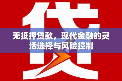 咸丰无抵押贷款，现代金融的灵活选择与风险控制