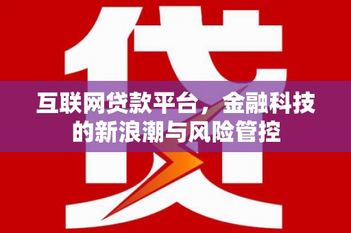 咸丰互联网贷款平台，金融科技的新浪潮与风险管控