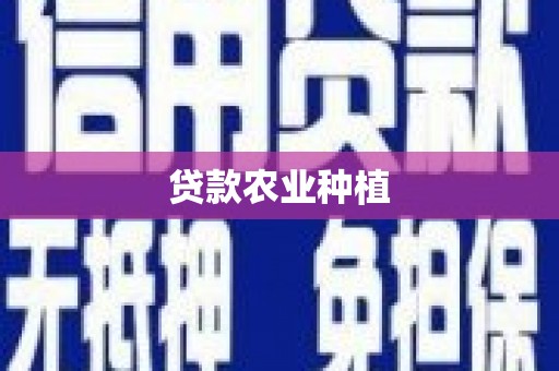 咸丰贷款农业种植