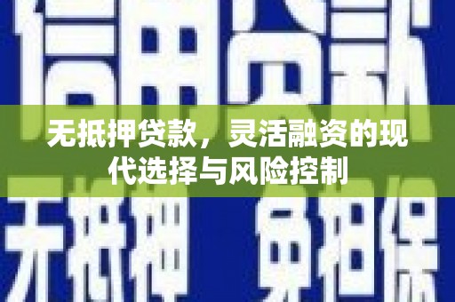 咸丰无抵押贷款，灵活融资的现代选择与风险控制